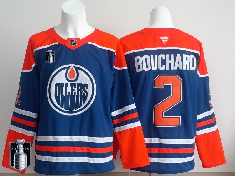 Edmonton Oilers #2 Evan Bouchard Oilers Champion Edition Style 4