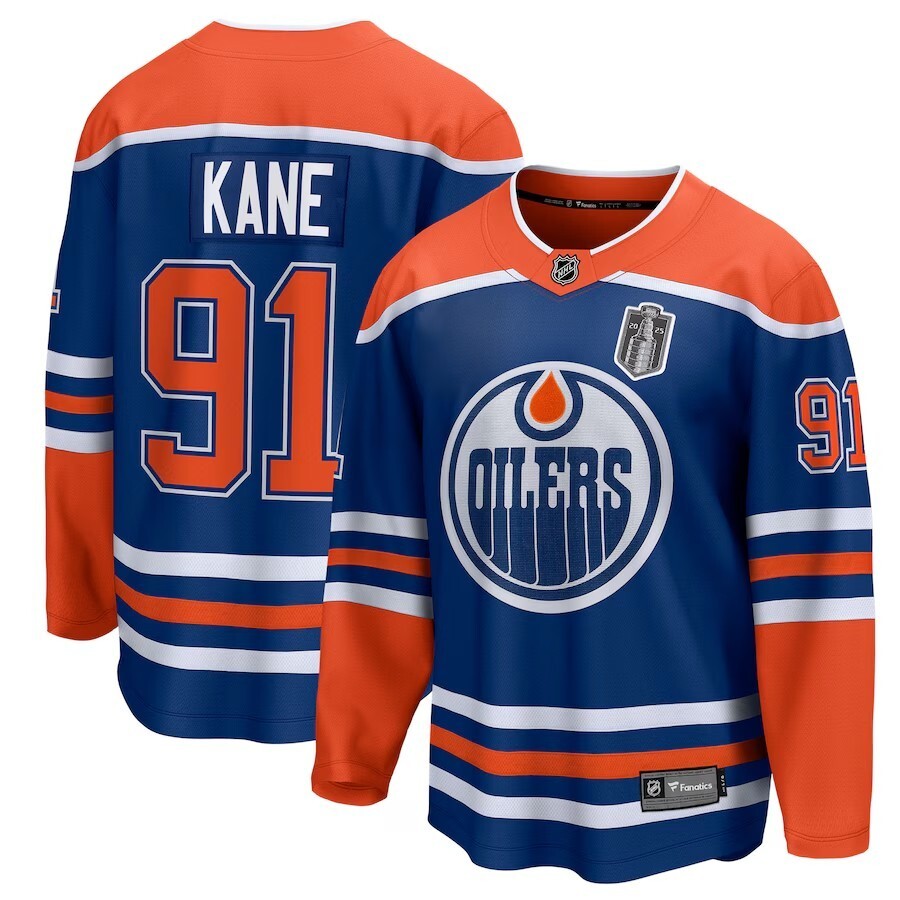 Edmonton Oilers #91 Evander Kane 2025 Stanley Cup Final Home Breakaway Jersey - Royal