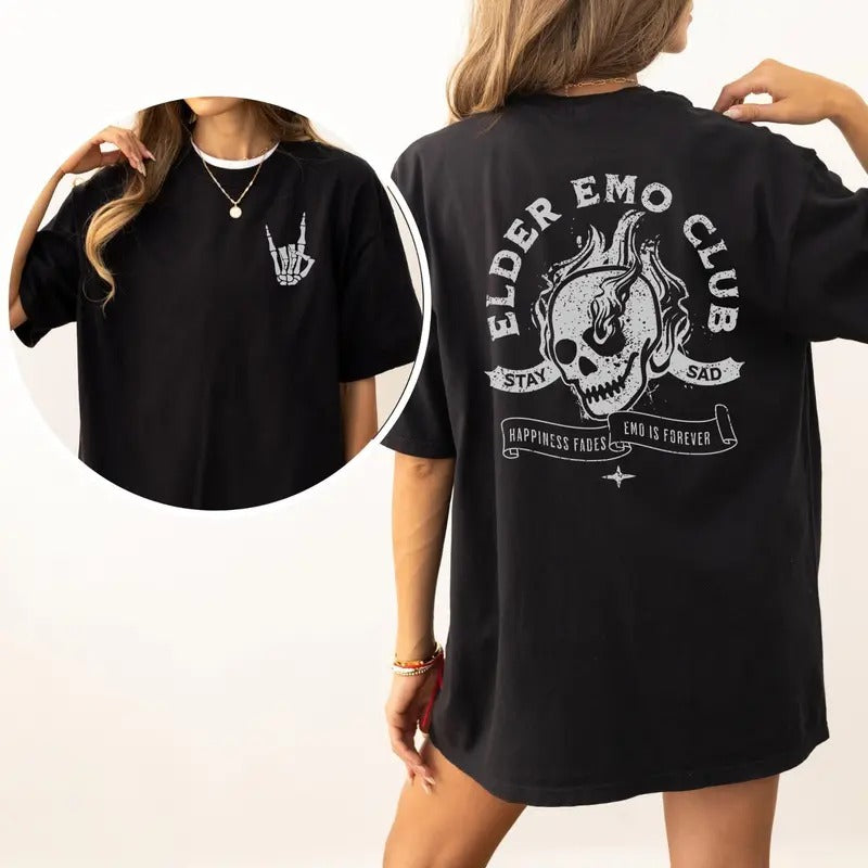 El.der Emo  Shirt, Emo Shirt, Emo Clothing It Was Never A Phase, Emo Forever Shirt, Oversized Goth Emo Tee Hoodie, Sweatshirt