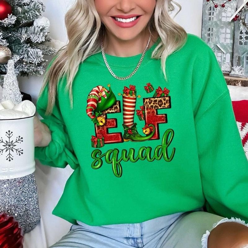 Elf Squad Family Christmas Shirt, Christmas Shirts, Matching Christmas Shirt, Christmas Elf Squad Sweatshirt, Gift For...
