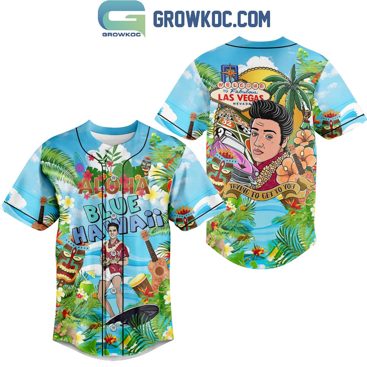 Elvis Presley Aloha Blue Hawaii Fan Personalized Baseball Jersey