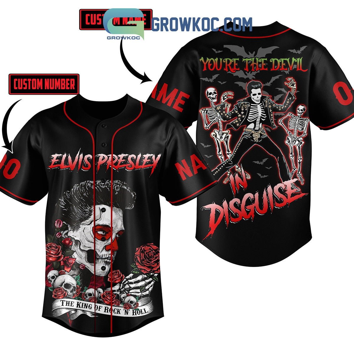 Elvis Presley The King Of Rock N’ Roll You’re The Devil Disguise Personalized Baseball Jersey