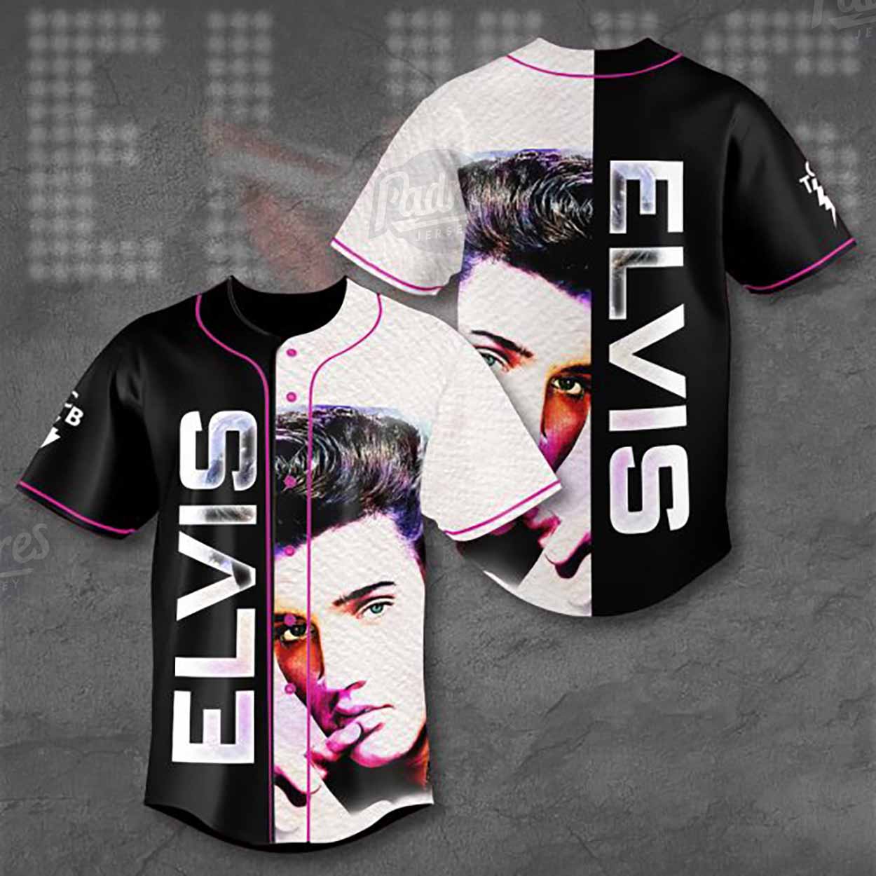 Elvis Presley With His Hair Back Baseball Jersey Outfit - Padres Jersey Oasis: Elevate Your Baseball Style Game... (Image 2)