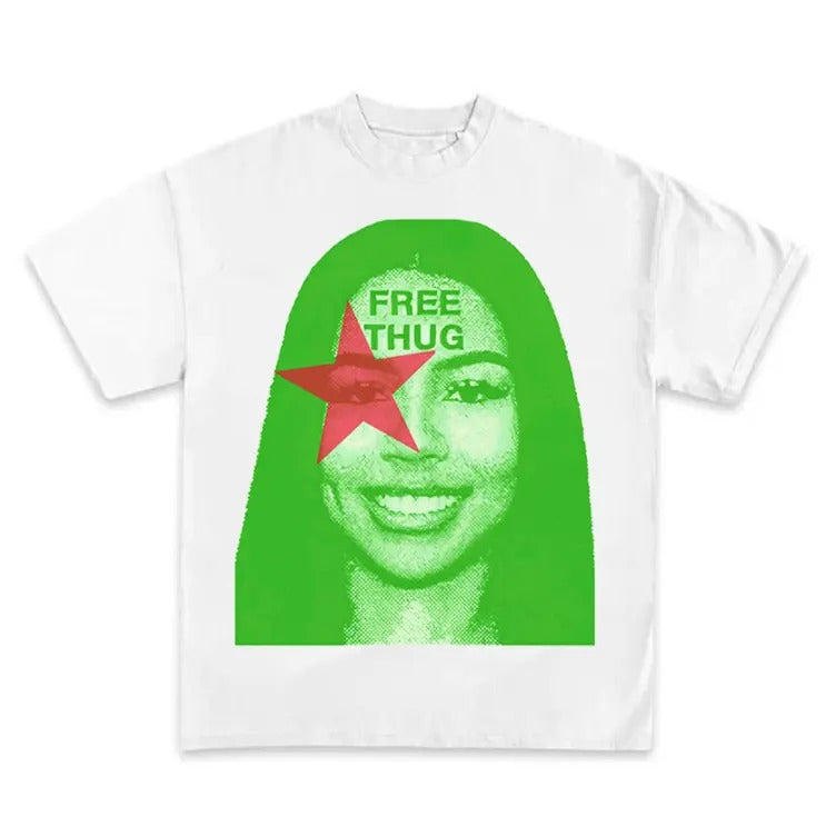 Embrace the vibe with the Free Thug Green T-Shirt Hoodie, Sweatshirt | WearSparks.com