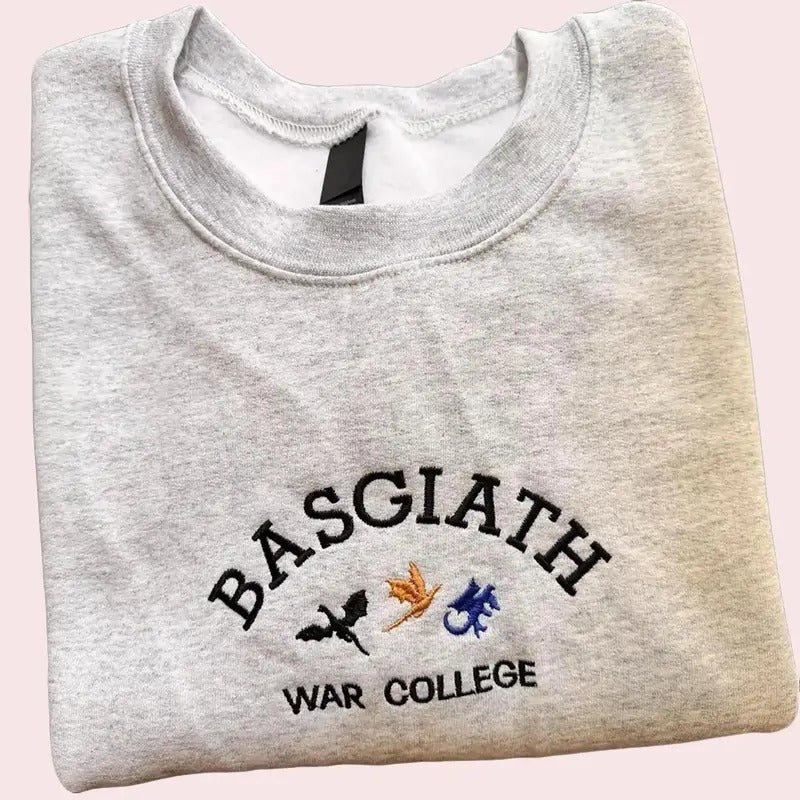 Embroidered Basgiath War College Sweatshirt, Embroidered Tiny Dragons Shirt, Fourth Wing Inspired T-Shirt, Gift For...