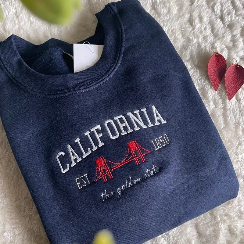 Embroidered California Crewneck T-Shirts, Hoodie, Sweatshirt | WearSparks.com