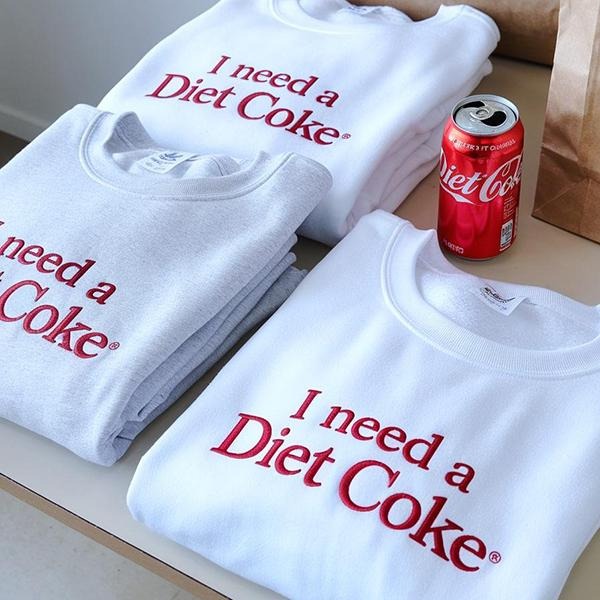 Embroidered Diet Coke Sweatshirt, I Need Diet Coke Sweater, Coke Sweatshirt, Gift for Diet Coke Lover, Funny Shirt, I...