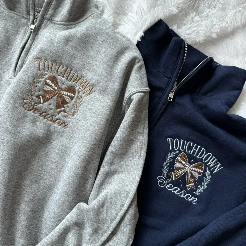 Embroidered Football Quarterzip, Football Sweatshirt T-Shirts, Hoodie | WearSparks.com