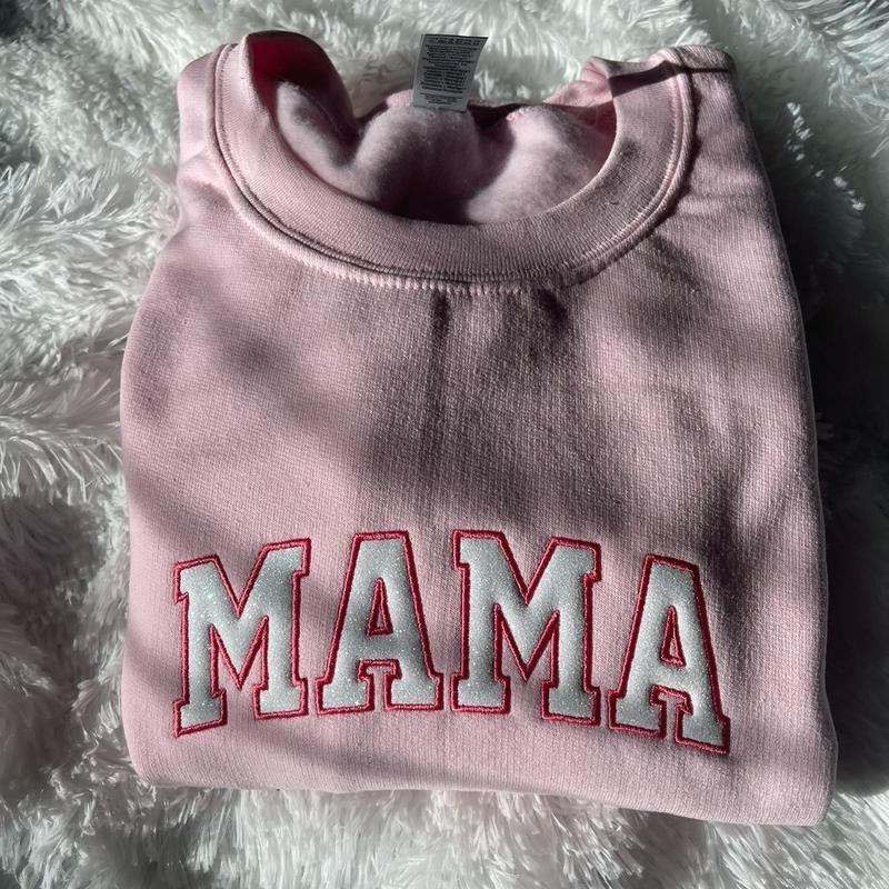 Embroidered Glitter MAMA Sweatshirt, Glitter MAMA T-Shirts, Hoodie | WearSparks.com