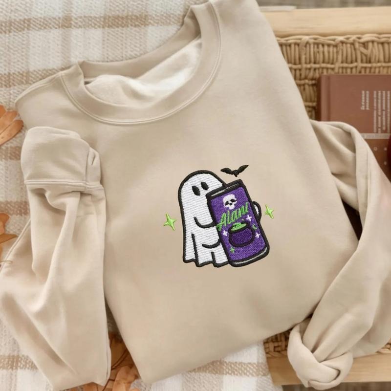 Embroidered Halloween Alani Ghost Sweatshirt, Alani Ghost Sweater, Funny Cute Ghost Alani Sweatshirt, Gift For Alani...