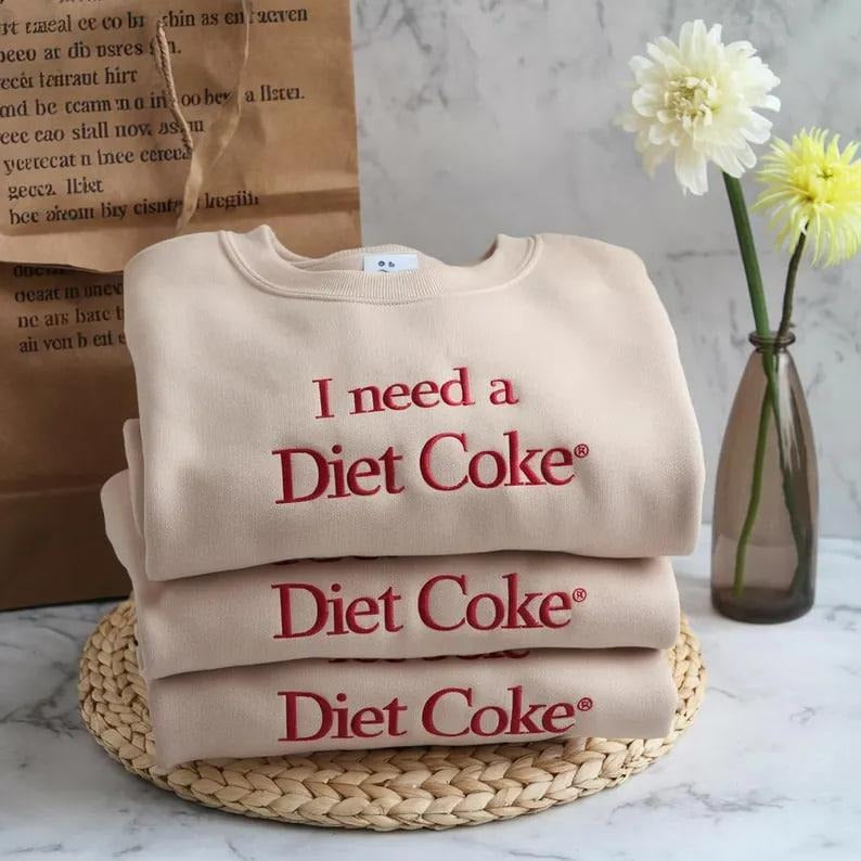 Embroidered I Diet Coke Sweatshirt T Shirt Hoodie | WearSparks.com