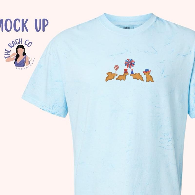 Embroidered Patriotic Dino Nuggets, Fourth of July Dino Nugget Tshirt Hoodie, Sweatshirt | WearSparks.com