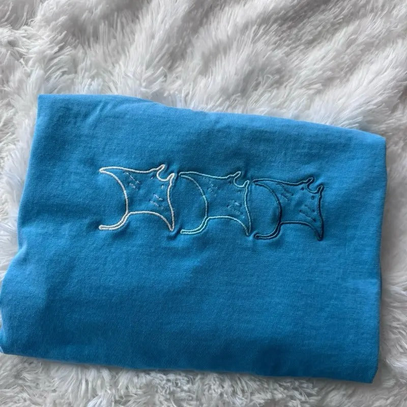 Embroidered Stingray Tshirt, Embroidered Shirt Hoodie, Sweatshirt | WearSparks.com