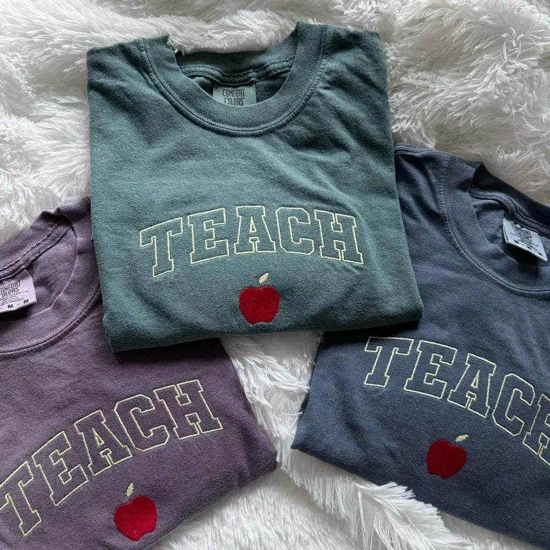 Embroidered TEACH T-Shirt Hoodie, Sweatshirt | WearSparks.com
