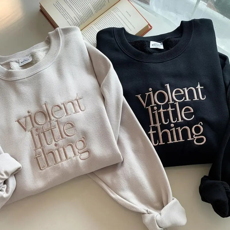 Embroidered Violent Little Thing Sweatshirt, Fourth Wing Dragon Rider Tee, Riders Quadrant Tee, Basgiath War College...