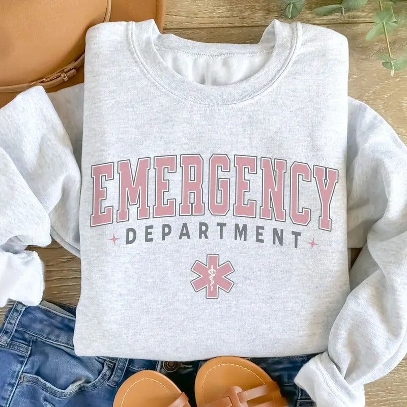 Emergency Department Sweatshirt, Emergency Nurse Sweatshirt, ER Nurse Shirt, Hospital Sweatshirt, ER Nurse Crewneck, ER...