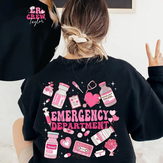 Emergency Department Valentine Crewneck, Valentine ER Nurse, Emergency Room Nurse Gift, Valentines Day Gift For Nurse,...