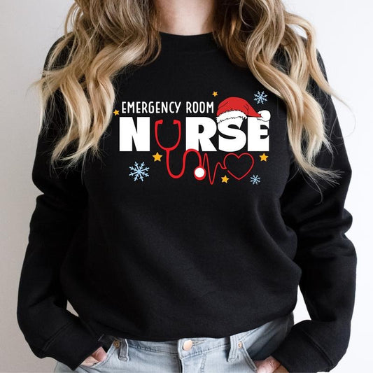Emergency Room Nurse Sweatshirt, ER Nurse Crew Christmas Sweater, Emergency Department Hoodie, ER Nurse Holiday Gift...