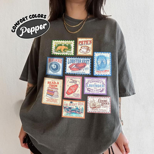 Emily Henry Books Stamp Shirt Comfort Colors, Beach Read Shirt, Sunshine Falls Shirt, Happy Place Inspired Shirt, Book...