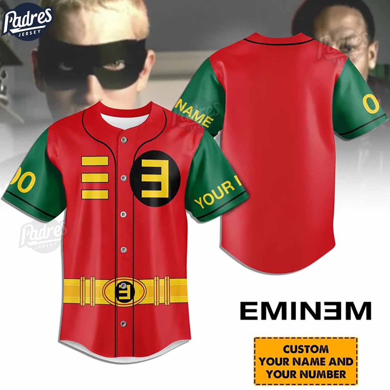 Eminem Robin Custom Baseball Jersey Style - Padres Jersey Oasis: Elevate Your Baseball Style Game T-Shirts,... (Image 1)