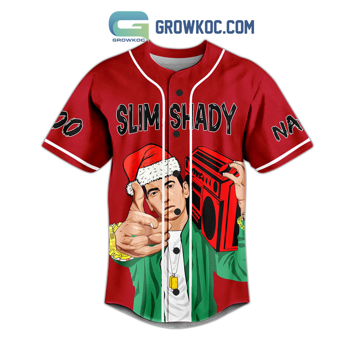 Eminem Slim Shady Love Yourself In The Jingle Bells Personalized Baseball Jersey