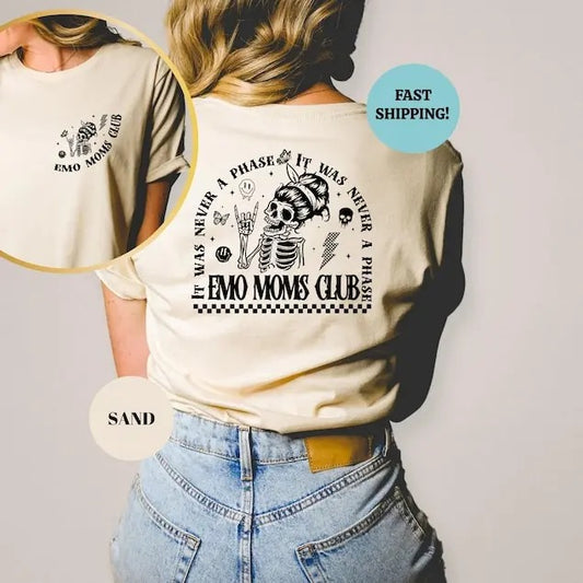 Emo Moms Club Shirt, Motherhood Tee, Emo Moms Skeleton Tshirt, Elder Emo, Mothers Day Gift, Emo Mama Shirt, Mom Life,...