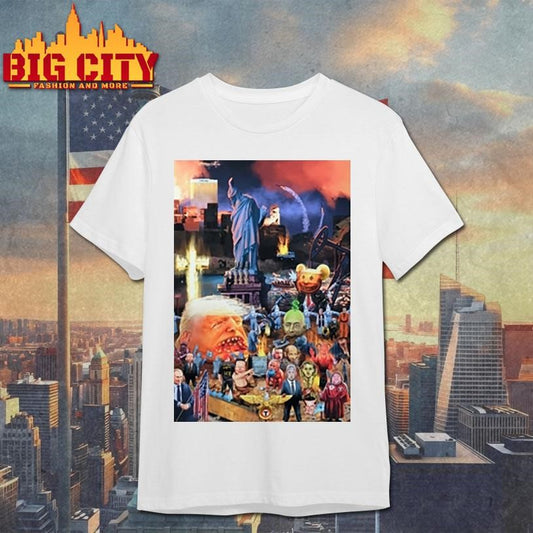 End Of Empire Dystopian Political Collage Shirt Bold Graphic Shirt