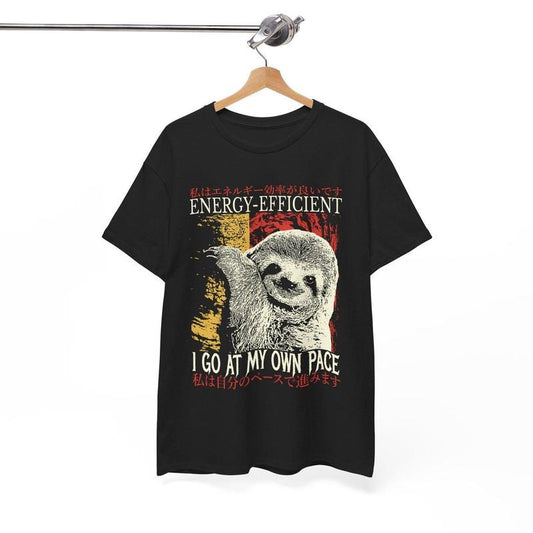 Energy-Efficient Sloth Vintage Japanese T-Shirt Hoodie, Sweatshirt | WearSparks.com