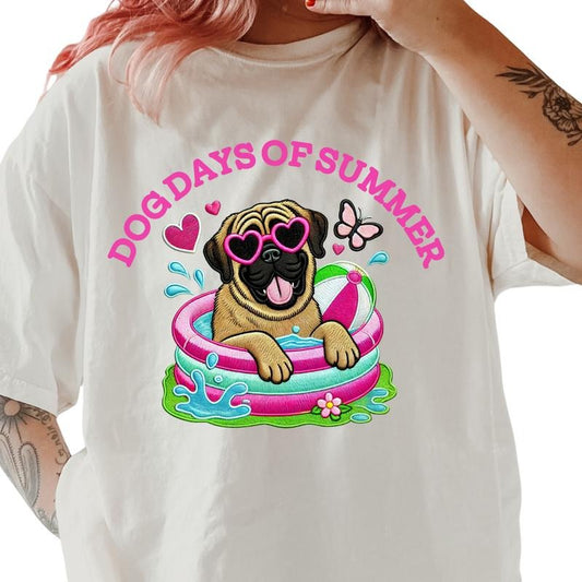 English Mastiff Dog Days of Summer Shirt ~ Unisex Apparel Relaxed Fit Printed In The USA Clothing Womenswear Casual...