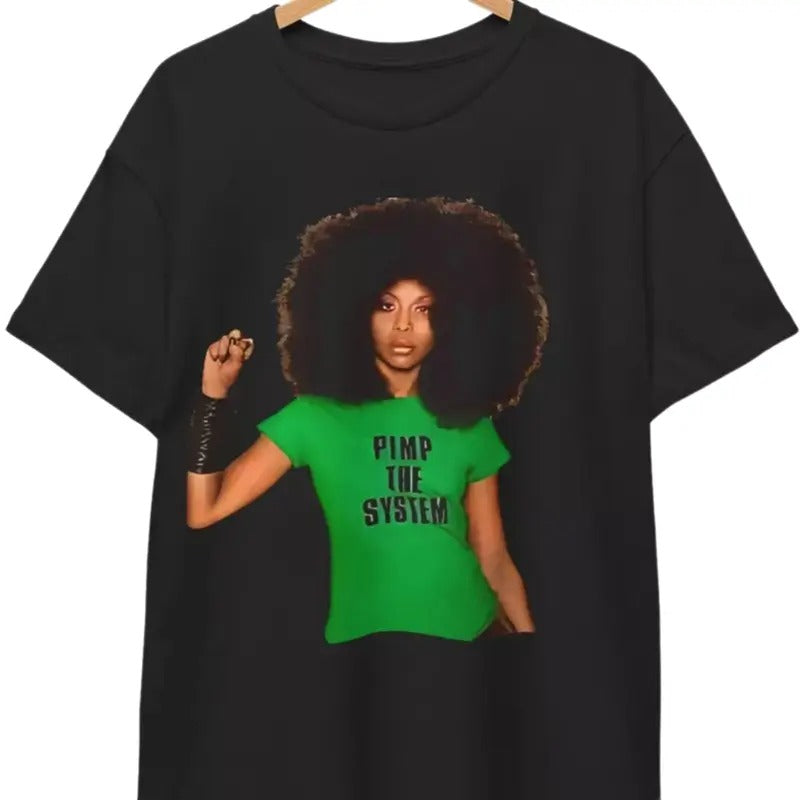 Erykah Badu T-Shirt, Pimp the System Graphic Tee, Afro Photo, 90s Soul Rap RB, Old School Retro Unisex Shirt Hoodie,...