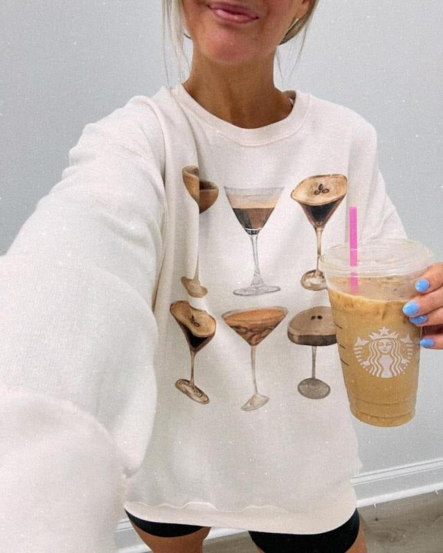 Espresso Martini' Crewneck Sweatshirt Comfort Cocktail Womenswear T-Shirts, Hoodie | WearSparks.com