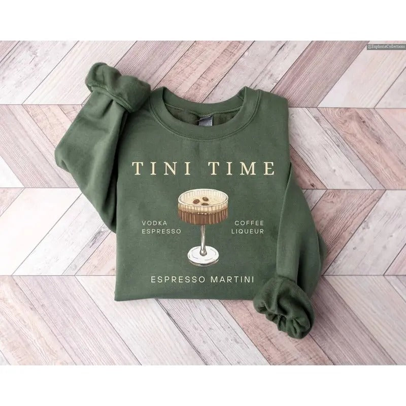 Espresso Martini Vintage Retro Sweater, Hoodie, Tee Shirt, Tini Time Espresso Martinis Lover Gift, Martinis Drink...