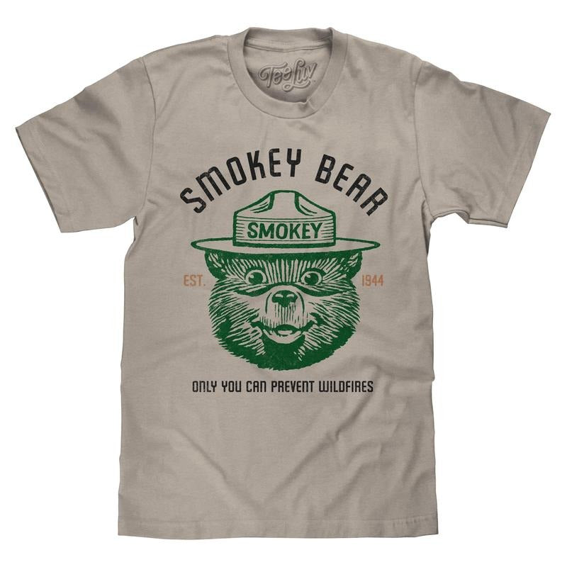 Est 1944 Smokey Bear Shirt Only You Can Prevent Wildfires T-Shirt - Light Gray Hoodie, Sweatshirt | WearSparks.com