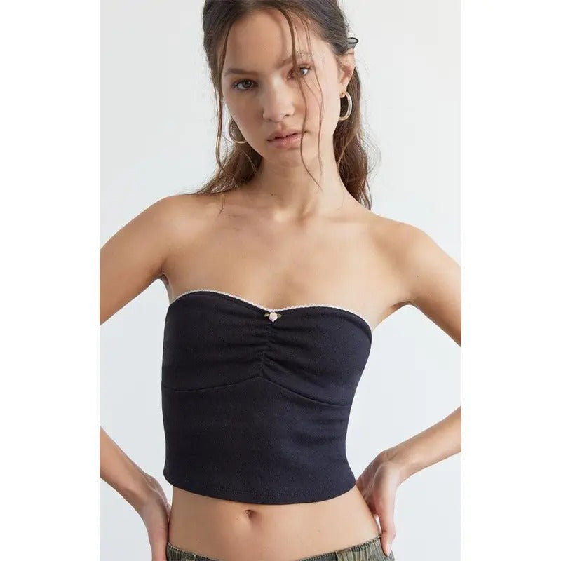 Est. PAC 1980 Women's Aria Pointelle Tube Top T-Shirts, Hoodie, Sweatshirt | WearSparks.com