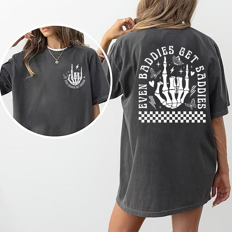 Even Baddies Get Saddies Shirt, Vintage Rock Hand Graphic Printed Tee, Mental Health T-shirt, Unisex Anxiety Depression...