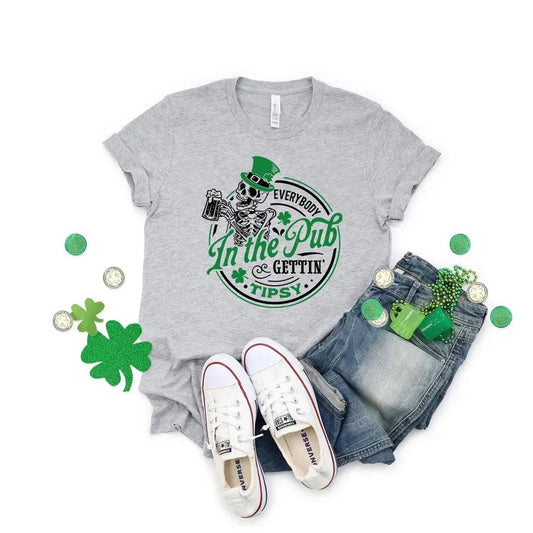 Everybody In The Pub Gettin'tipsy Shirt Shenanigans Shirt Drinking Shirt Irish Shirt Lucky Shirt Saint Patricks Dayst...