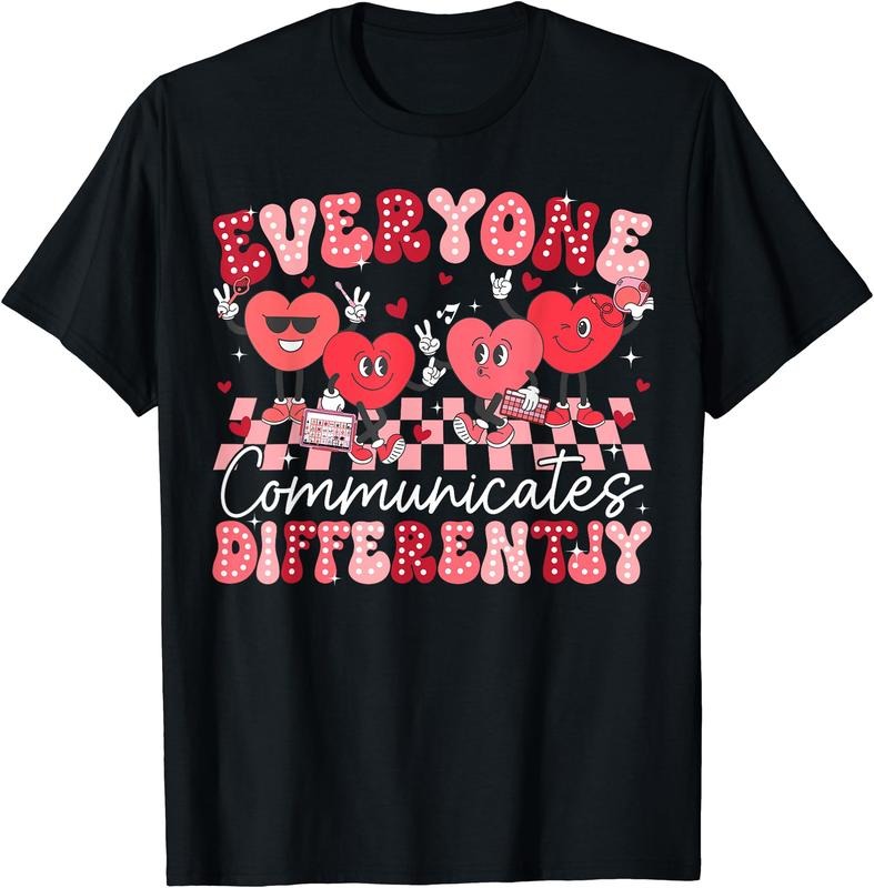 Everyone Communicates Differently Special Education Autism T-Shirt | Unisex Cotton Tee, Short Sleeve, Crewneck, Size...