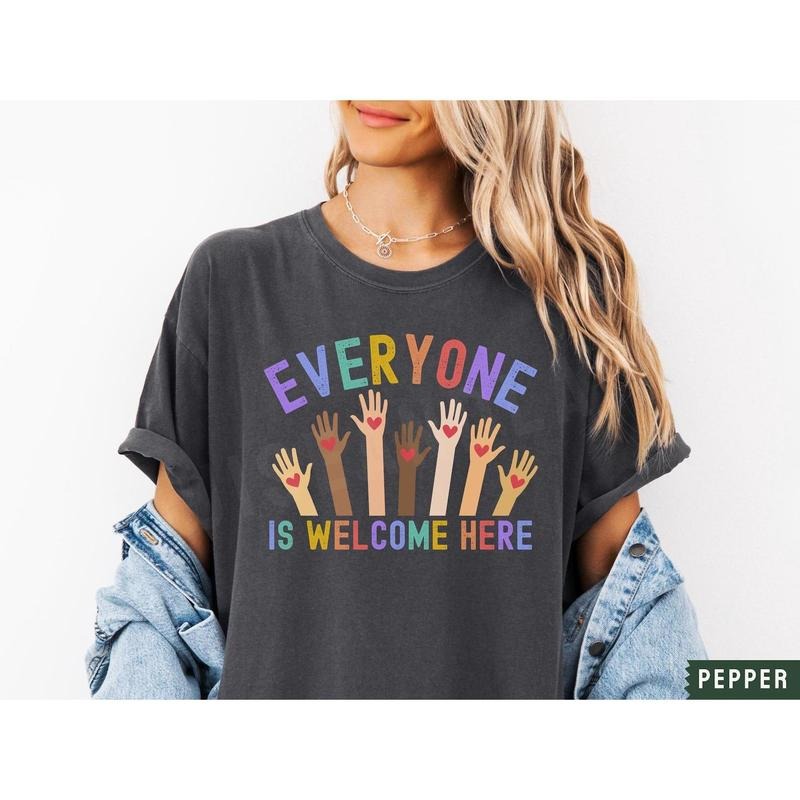 Everyone Is Welcome Here Idaho Teacher Shirt, Inclusion Equality T-shirt, Political Protest sweatshirt, hoodie Education...