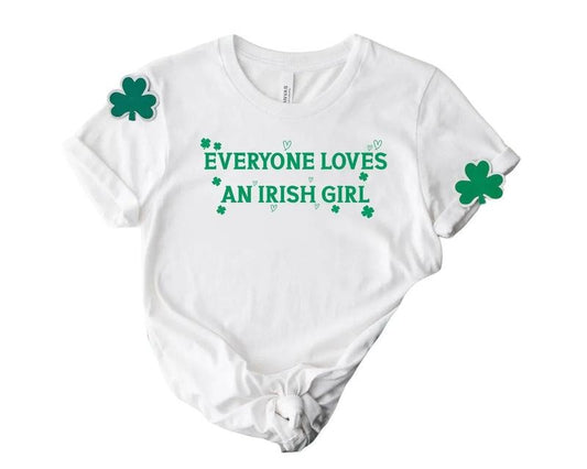Everyone Loves An Irish Girl Women's Shirt, St. Patrick's Day T Shirt, Y2k Tee Shirt, Irish Celebration Outfit Style,...