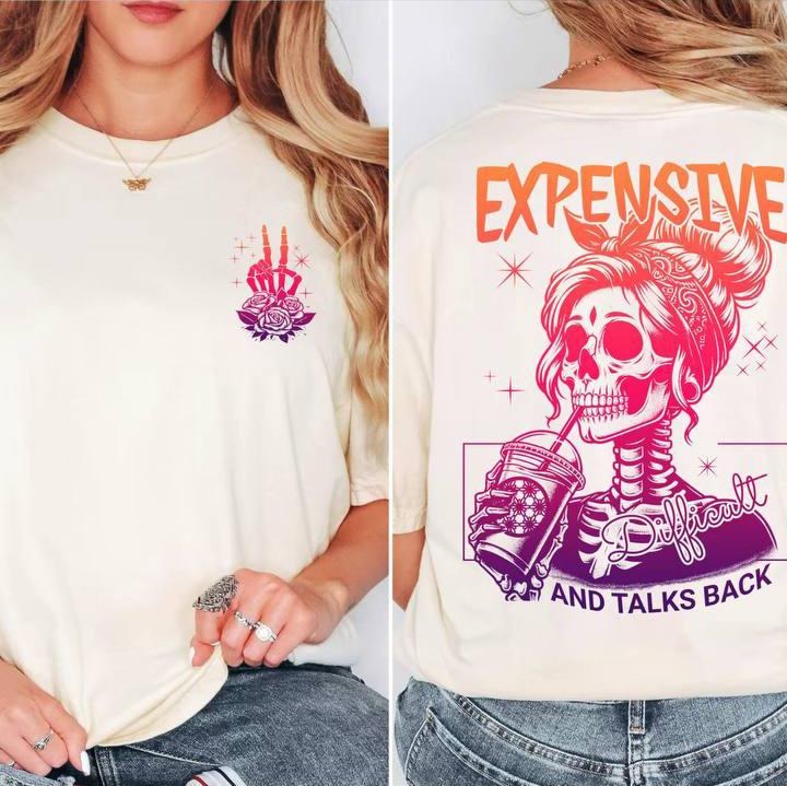 Expensive Difficult And Talks Back Shirt, Mom Skeleton Hoodie, Sarcastic Wife Sweatshirt | WearSparks.com