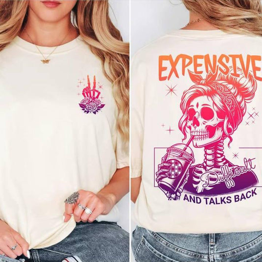 Expensive Difficult And Talks Back Shirt, Mom Skeleton Hoodie, Sarcastic Wife Sweatshirt | WearSparks.com