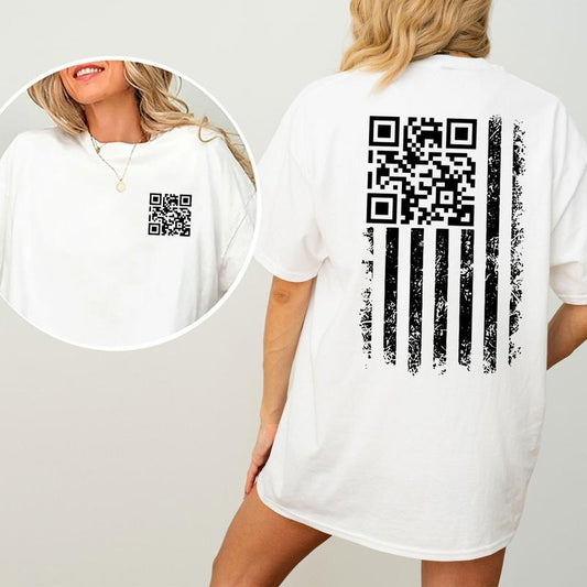 F Trump QR Code 2 Sided T-Shirt, Funny Political Tee, Trending 2025 Shirt, Ultra Soft Cotton Tee, Everyday Casual Wear...
