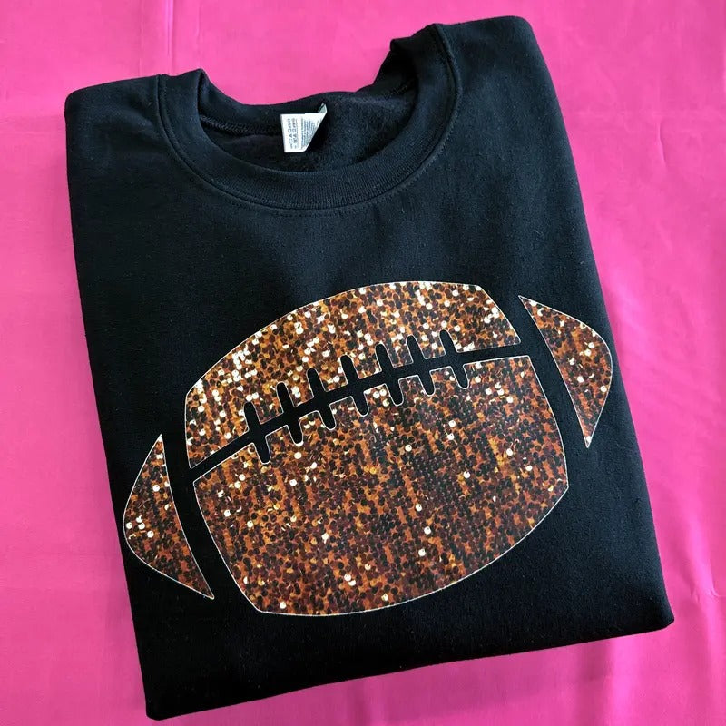 FAUX Glitter Football Gildan Sweatshirt T-Shirts, Hoodie | WearSparks.com