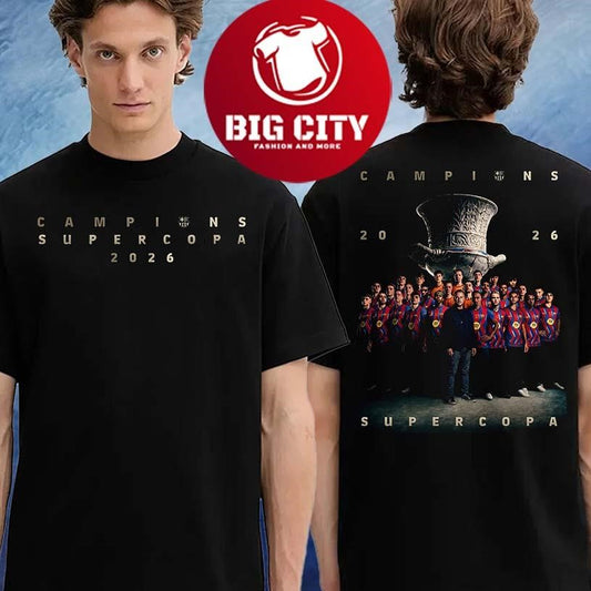 FC Barcelona Are Supercopa 2026 Campions Two Sided Shirt