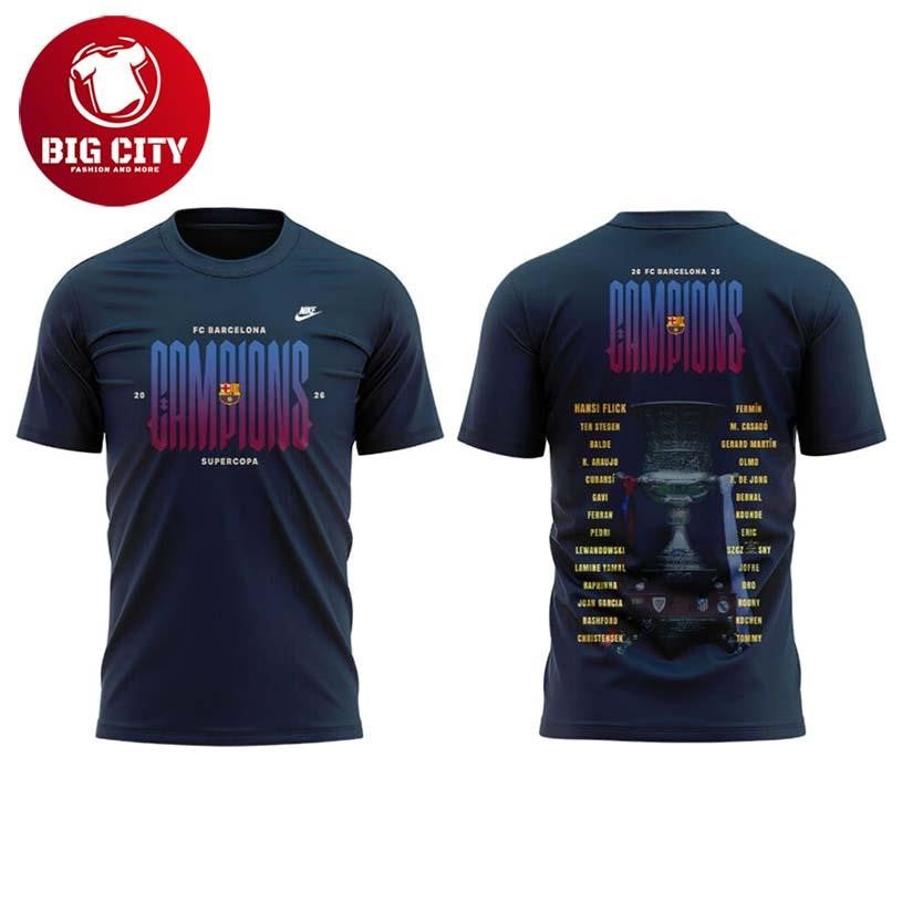 FC Barcelona ELS Campionns De La Supercopa 2025-26 Two Sided Shirt