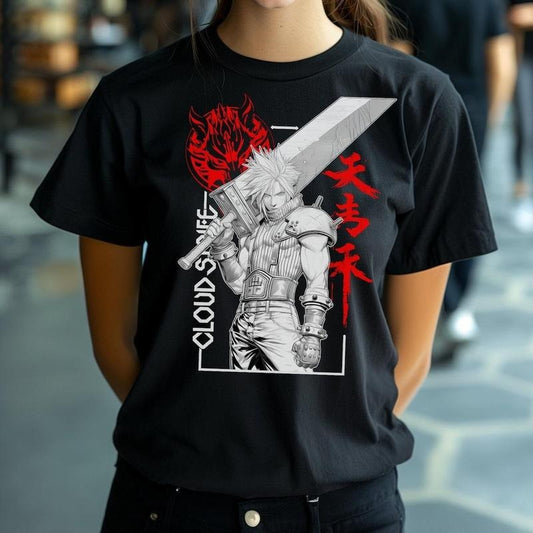 FINAL FANTASY 7 Cloud Strife Anime T Shirt Unisex Softstyle Tee Gaming Streetwear Graphic T-Shirt, Gifts for Gamers...