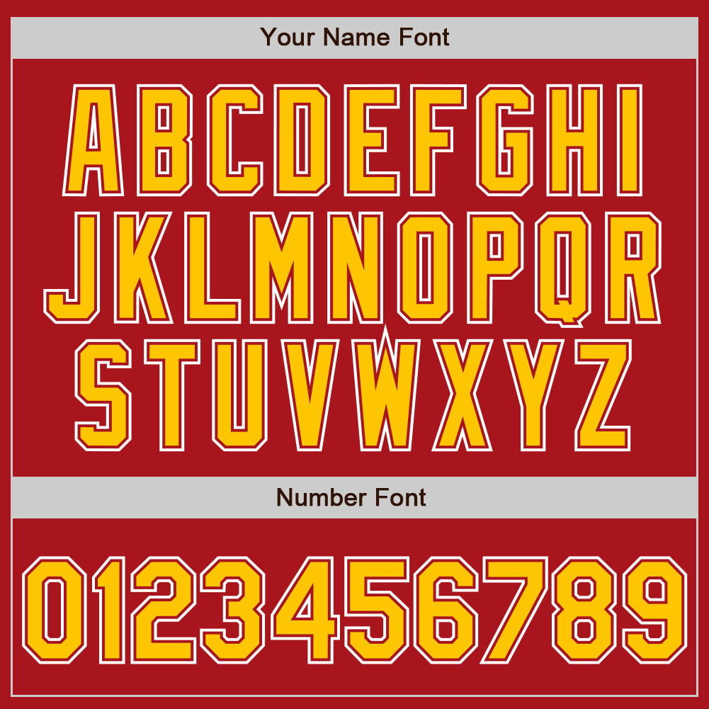 Custom Red Yellow-White Authentic Gradient Fashion Baseball Jersey