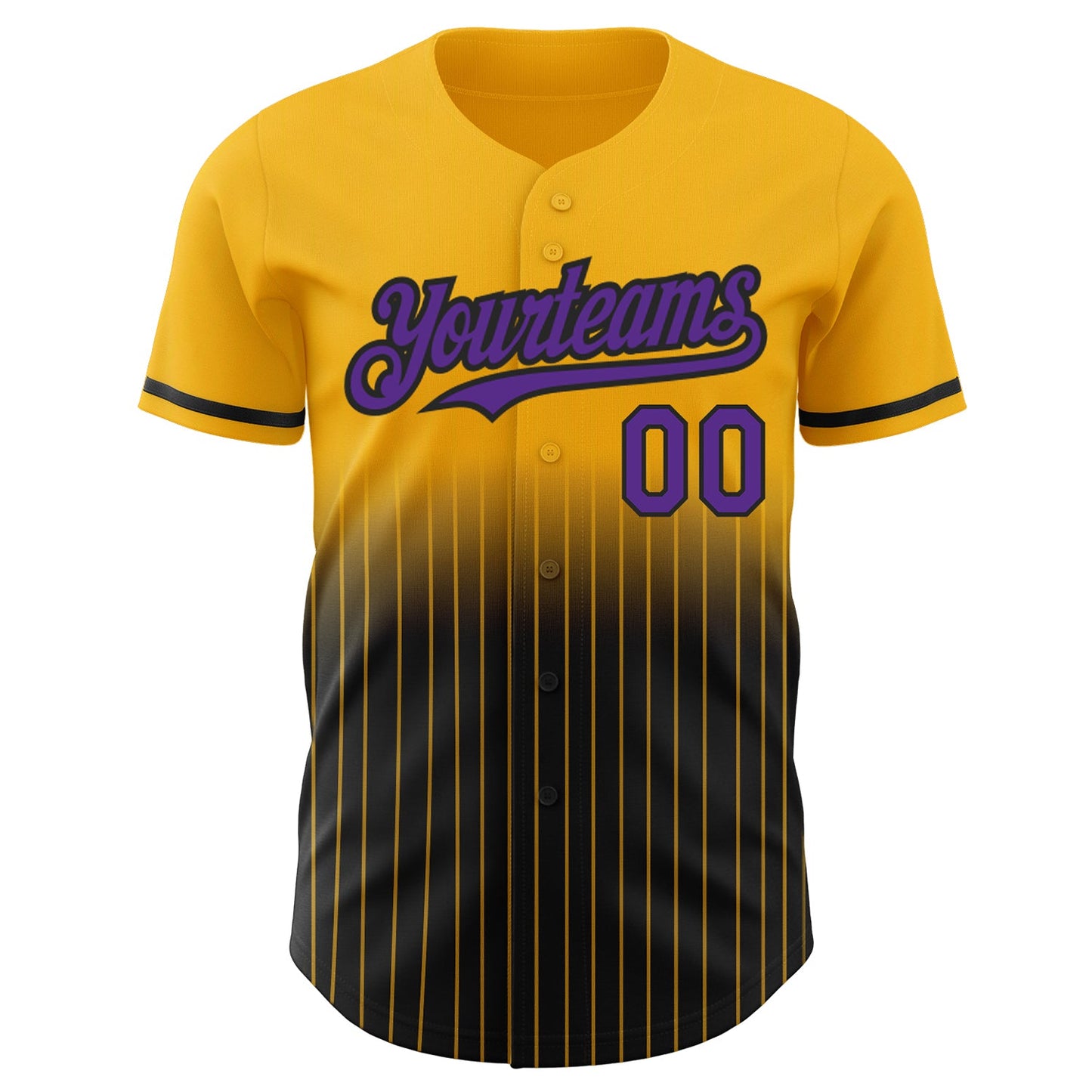 Custom Gold Pinstripe Purple-Black Authentic Fade Fashion Baseball Jersey T-Shirts, Hoodie, Sweatshirt (Image 3)