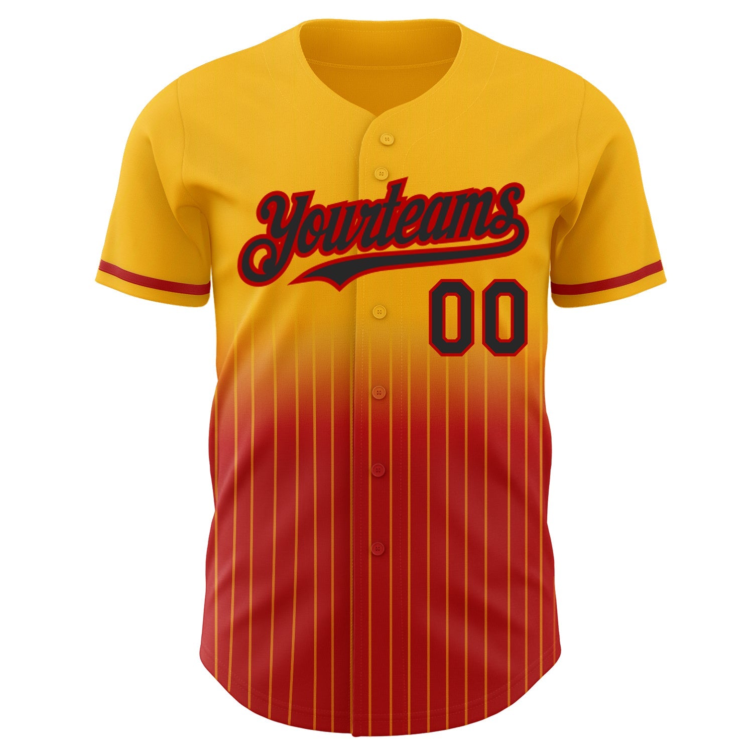 Custom Gold Pinstripe Black-Red Authentic Fade Fashion Baseball Jersey T-Shirts, Hoodie, Sweatshirt (Image 3)
