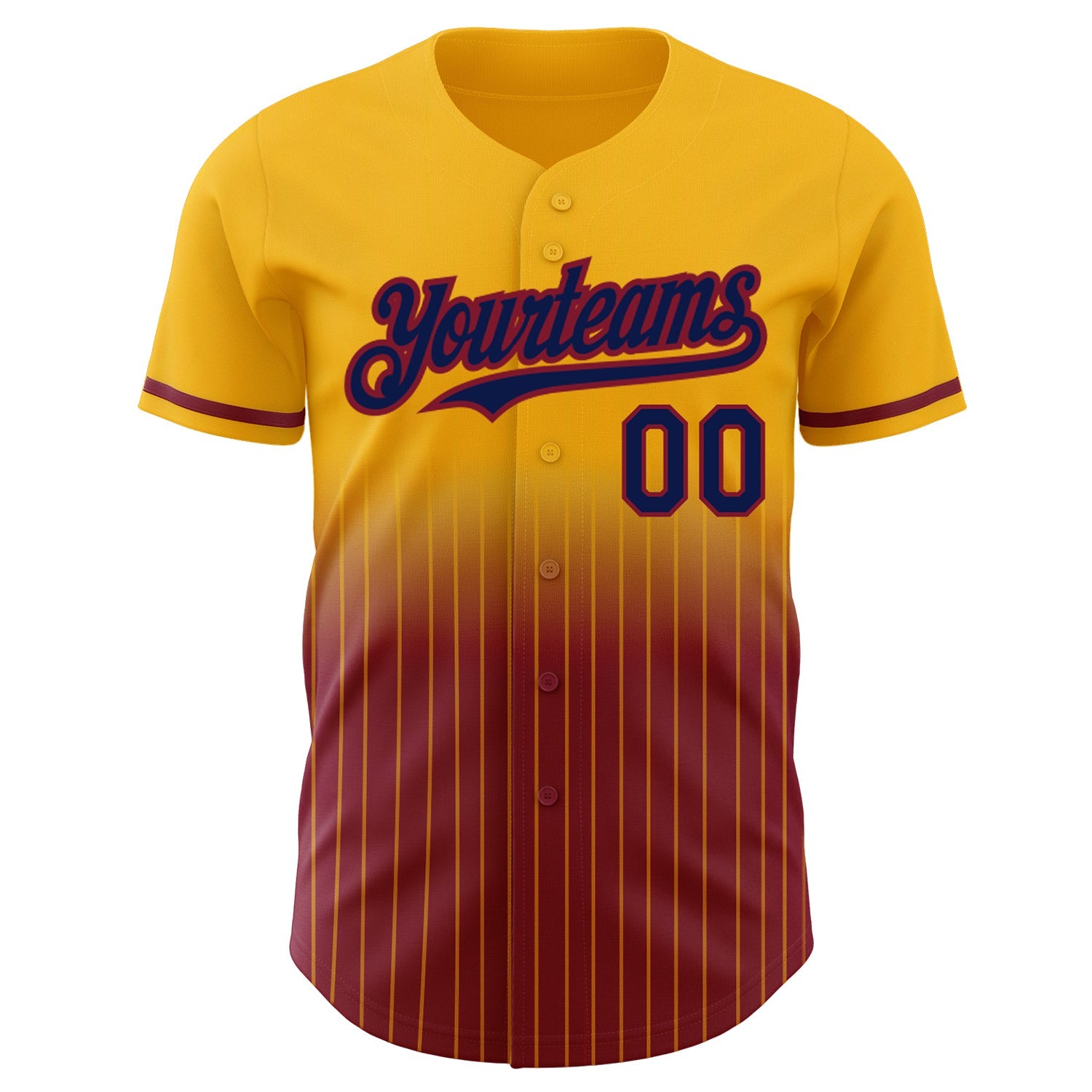 Custom Gold Pinstripe Navy-Crimson Authentic Fade Fashion Baseball Jersey T-Shirts, Hoodie, Sweatshirt (Image 3)